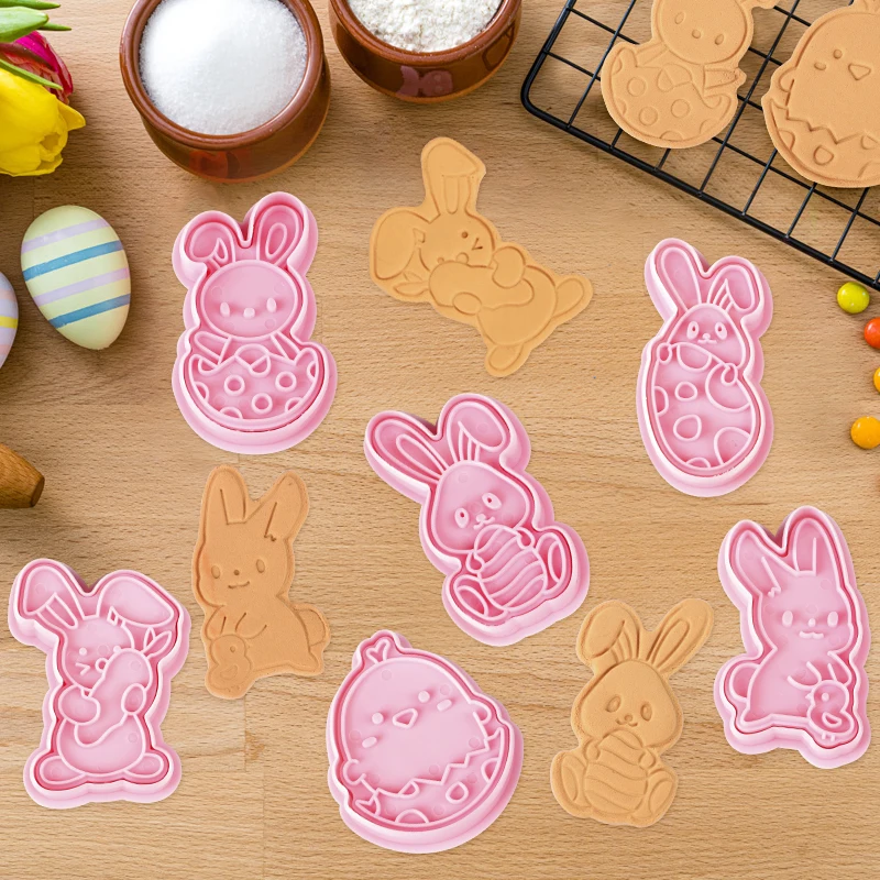 6 ชิ้น/เซ็ต Easter Bunny Cookie Cutters ครัว Fondant แม่พิมพ์การ์ตูนกระต่ายไข่อีสเตอร์ปาร์ตี้ตกแต่งเบเกอรี่ Pastry อุปกรณ์เสริม