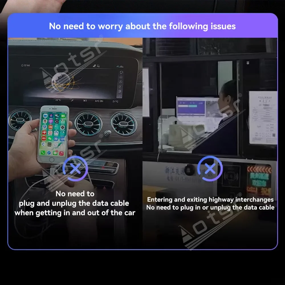 U5 CarPlay Box Wireless Wired CarPlay Android Auto Adapter For Mercedes-Benz Volkswagen Honda Car Connectivity Upgrade