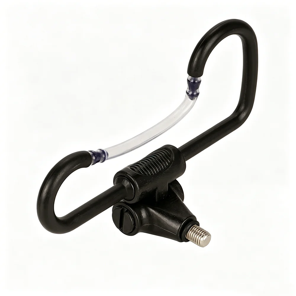HIRISI 360° Adjustable U-Shaped Carp Fishing Rod Rest with Flexible Anti-Collision Tube 3/8 Thread Fishing Bank Stick