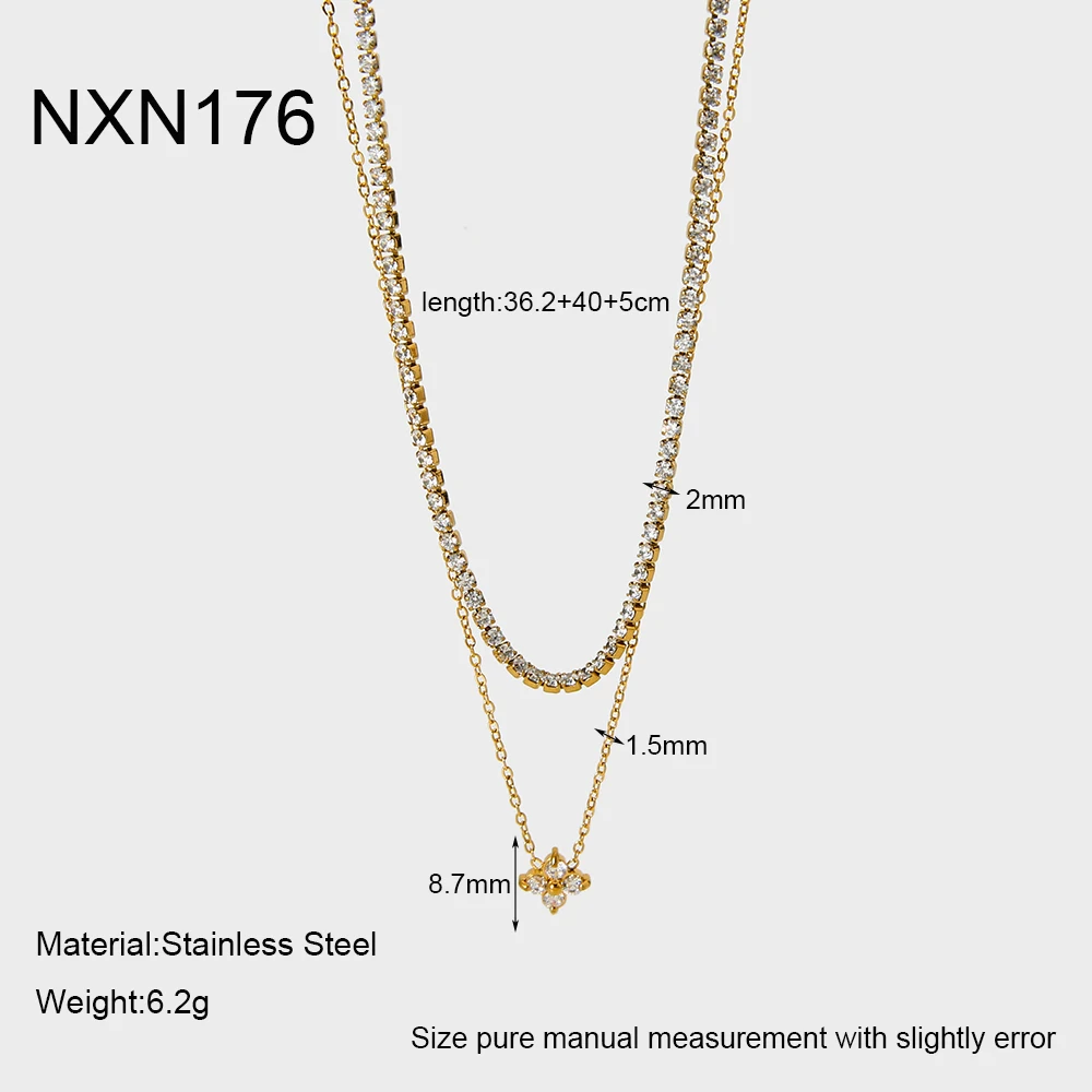 قلادة على شكل نجمة من الزركونيا مطلية بالذهب عيار 18 قيراط بطبقة مزدوجة من الفولاذ المقاوم للصدأ خفيفة فاخرة هدية #6