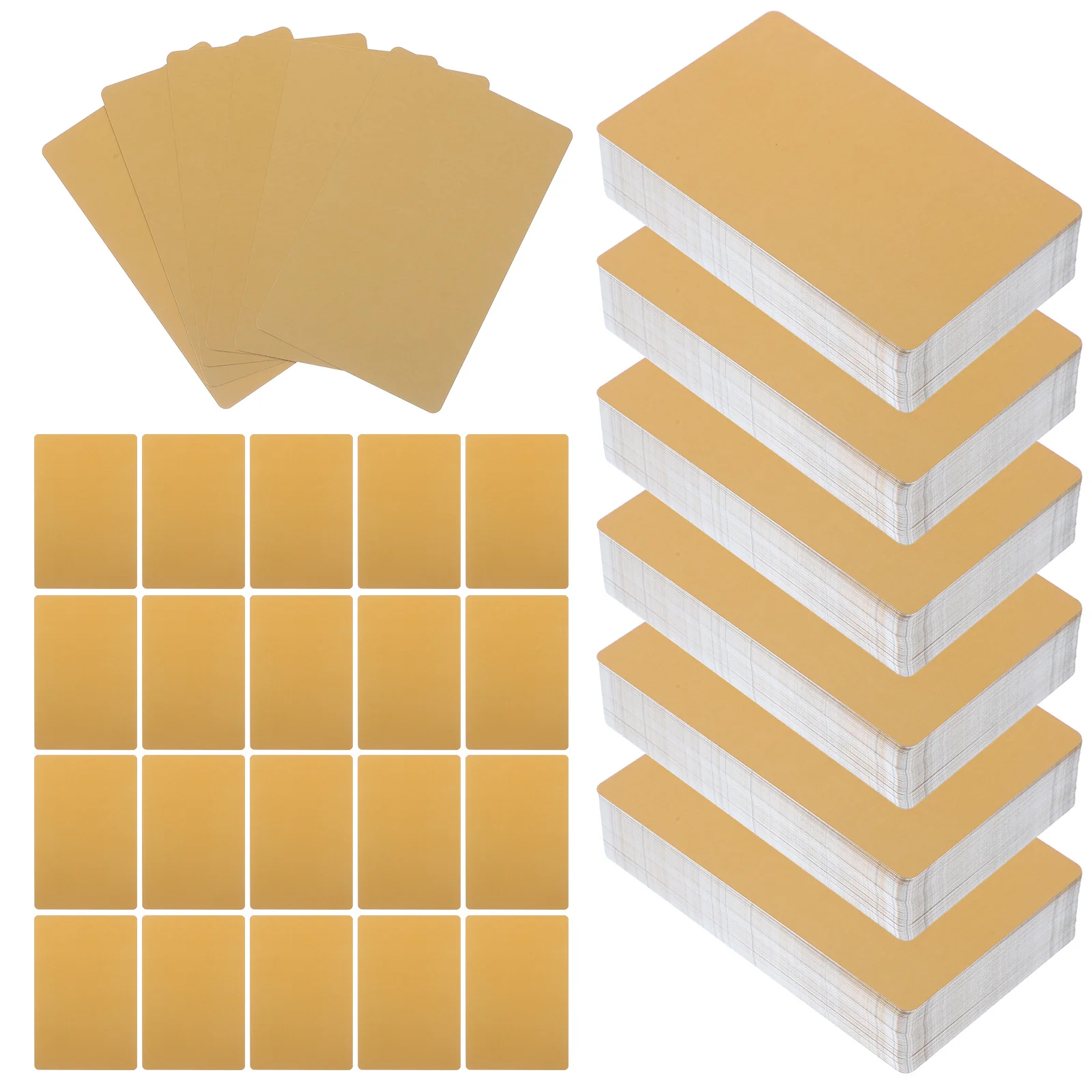 100Pcs Blank Metal Business Cards Sublimation DIY Aluminium Blanks Smooth Surface Round Corner Practical Convenient