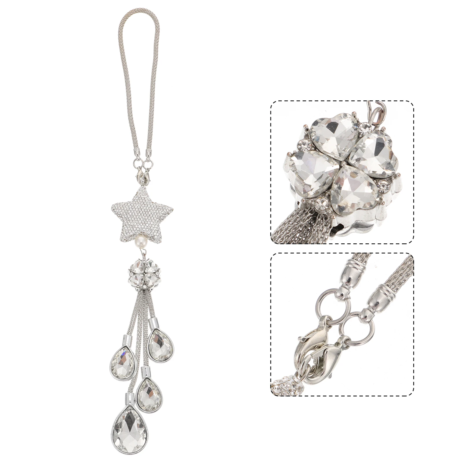 

Bling Car Accessories Rearview Mirror Pendant Auto Hanging Decoration Rhinestone