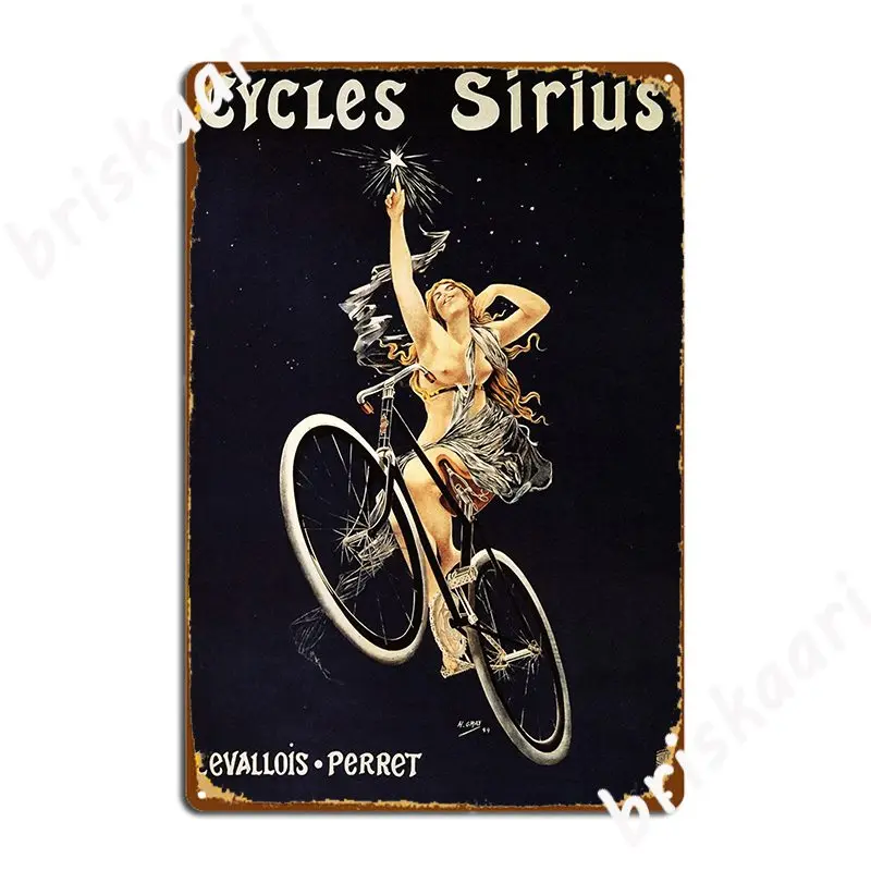 Cycles Sirius French Art Nouveau Advertisement Poster Metal Sign Retro Wall Decor Home Pub Tin Sign Posters