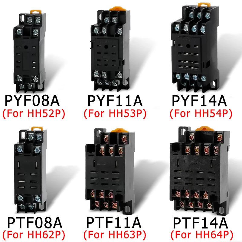 10PCS Relay Base PYF08A PYF11A PYF14A 8/11/14 LY2NJ MY2NJ MY4N J For HH54P HH53P HH52P HH62P HH63P HH64P