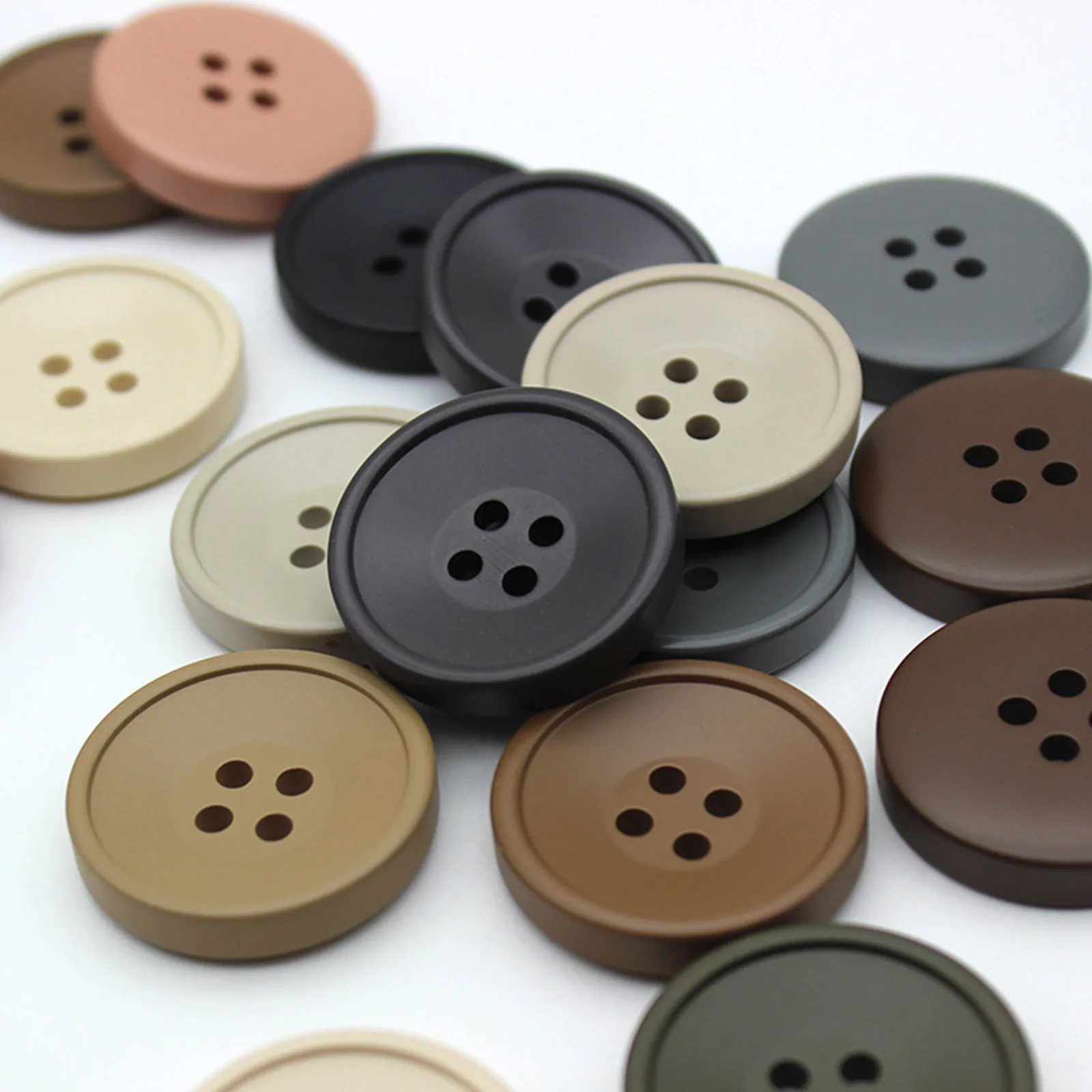 10PCs 21/25/30mm Resin Sewing Buttons Scrapbooking 4 Holes Round Button DIY Sewing Coat Garment Handmade Clothing Accessories