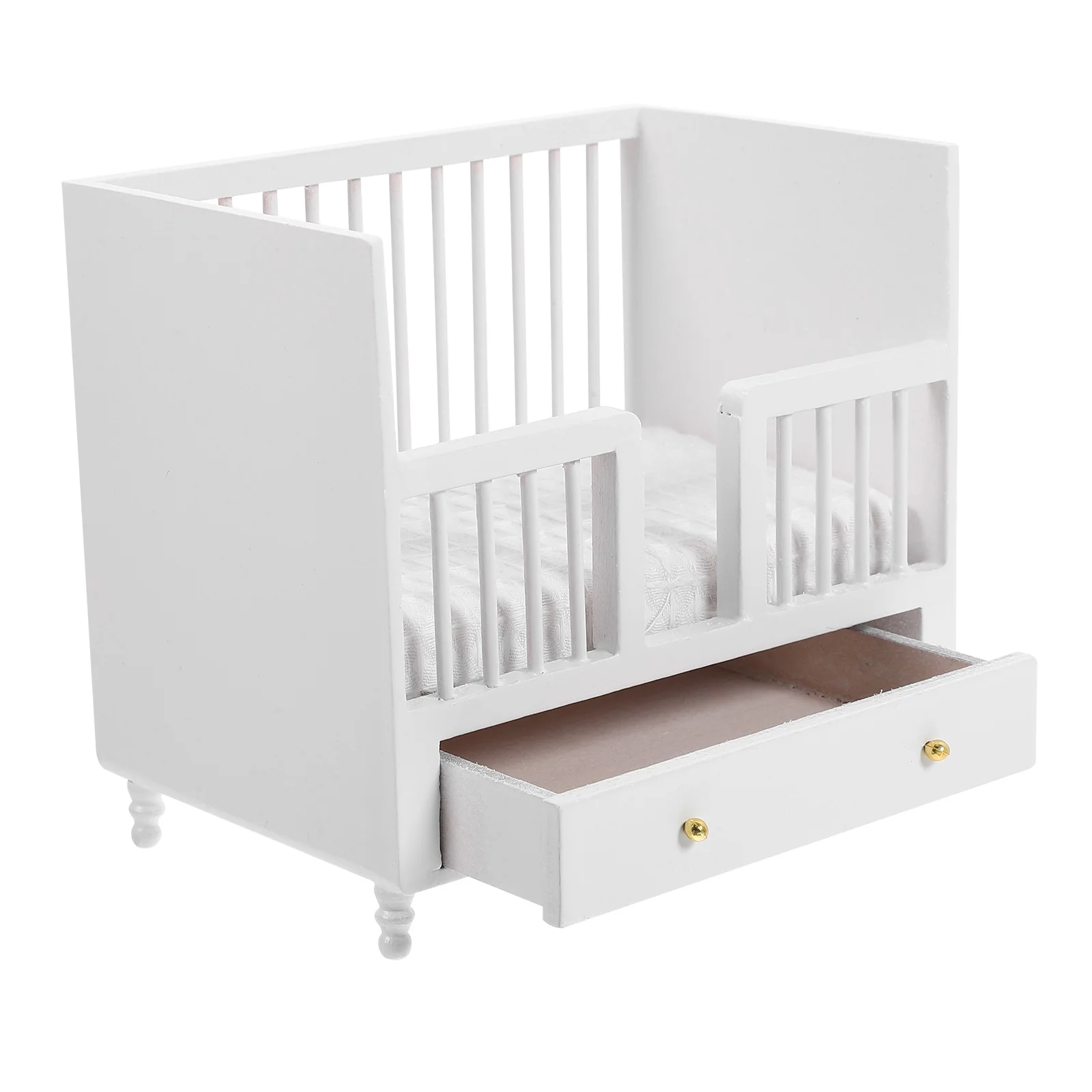 Toys Dollhouse Mini Furniture Accessory Children's Room Bed White Miniature Baby