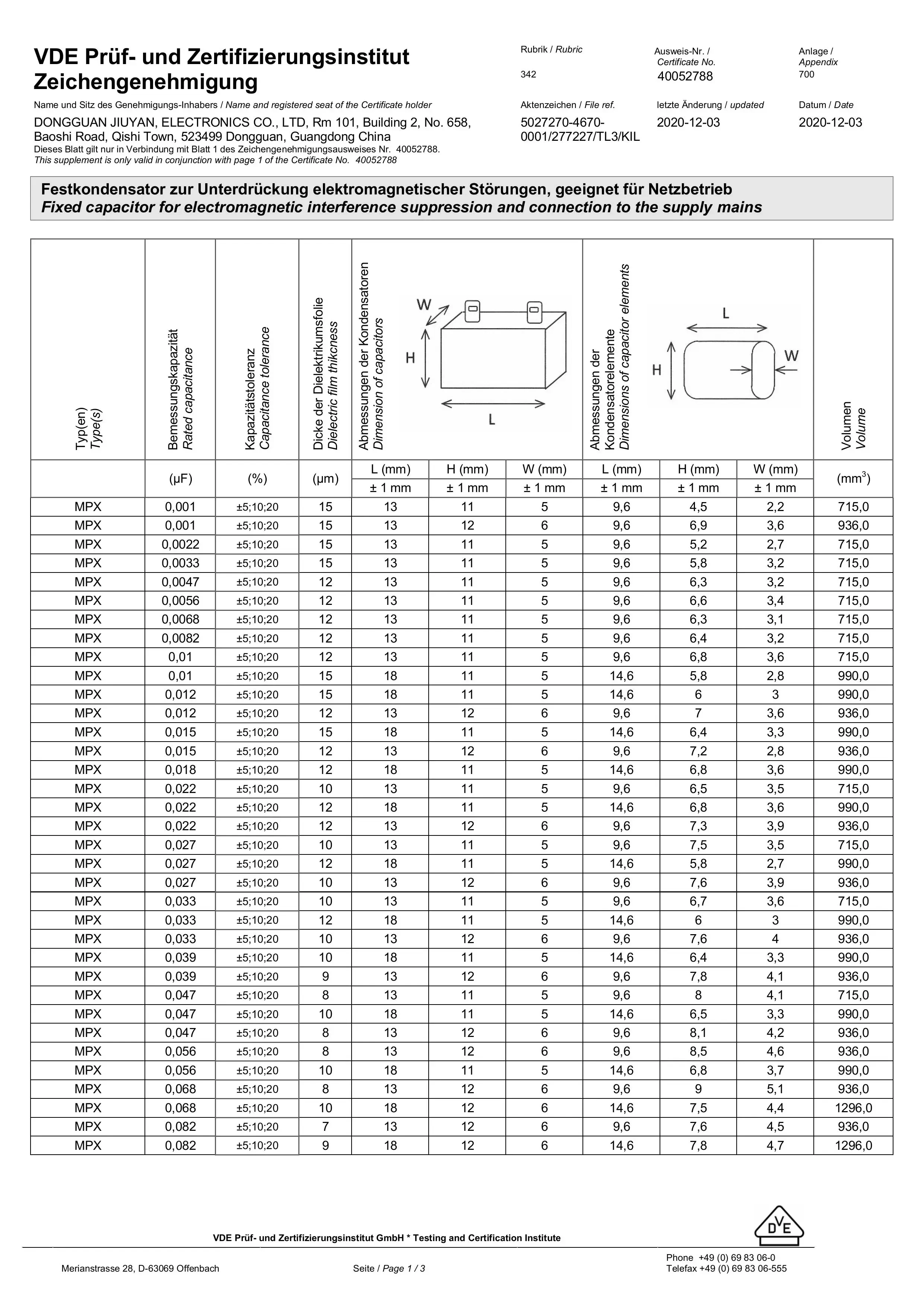 3,3uF 275VAC Polypropylen-Filmkondensator, Sicherheitsklasse X2, für Smart-Touch-Vorhang-/Lüfterschalter, Neutralleiter – Detail 10