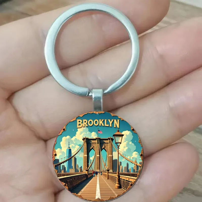 Con la imagen del Puente de Brooklyn, el horizonte urbano y las nubes, es perfecto para regalos navideños.