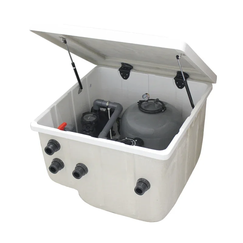 Small Box Fiberglass 12m3/h Acrylic PK8035 Swimming Pool In-ground Sand Filter with Pump for Water Treatment Filtration