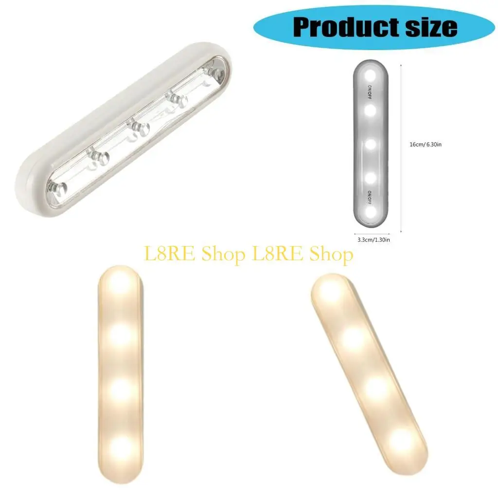 L8RE Small Night Lamp with Warm Glow Cabinet Lighting LED Closet Lamp Plastic Texture for Bedrooms Nurseries and Workspaces