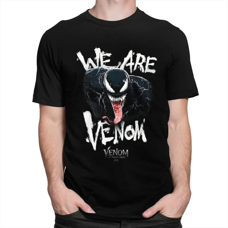 Male Venom We Are Hungry T Shirt Short Sleeves Cotton Tshirts Classic T-shirt Printed Tee Plus Size Apparel