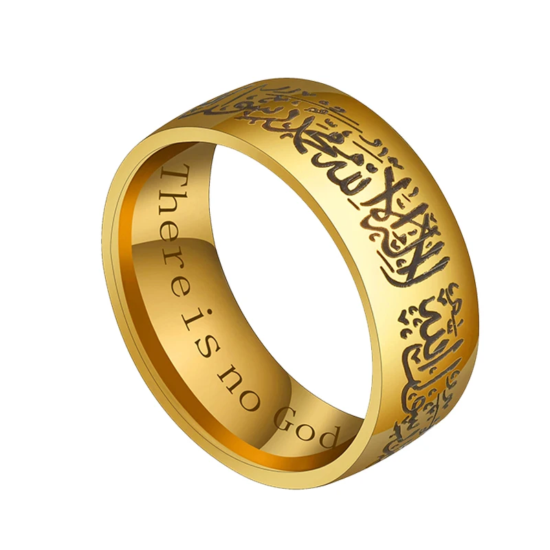 Nextvance Stainless Steel Rings Muslim Religious Islamic Halal Words Rings for Men True God Allah Muhammad Jewelry Gifts