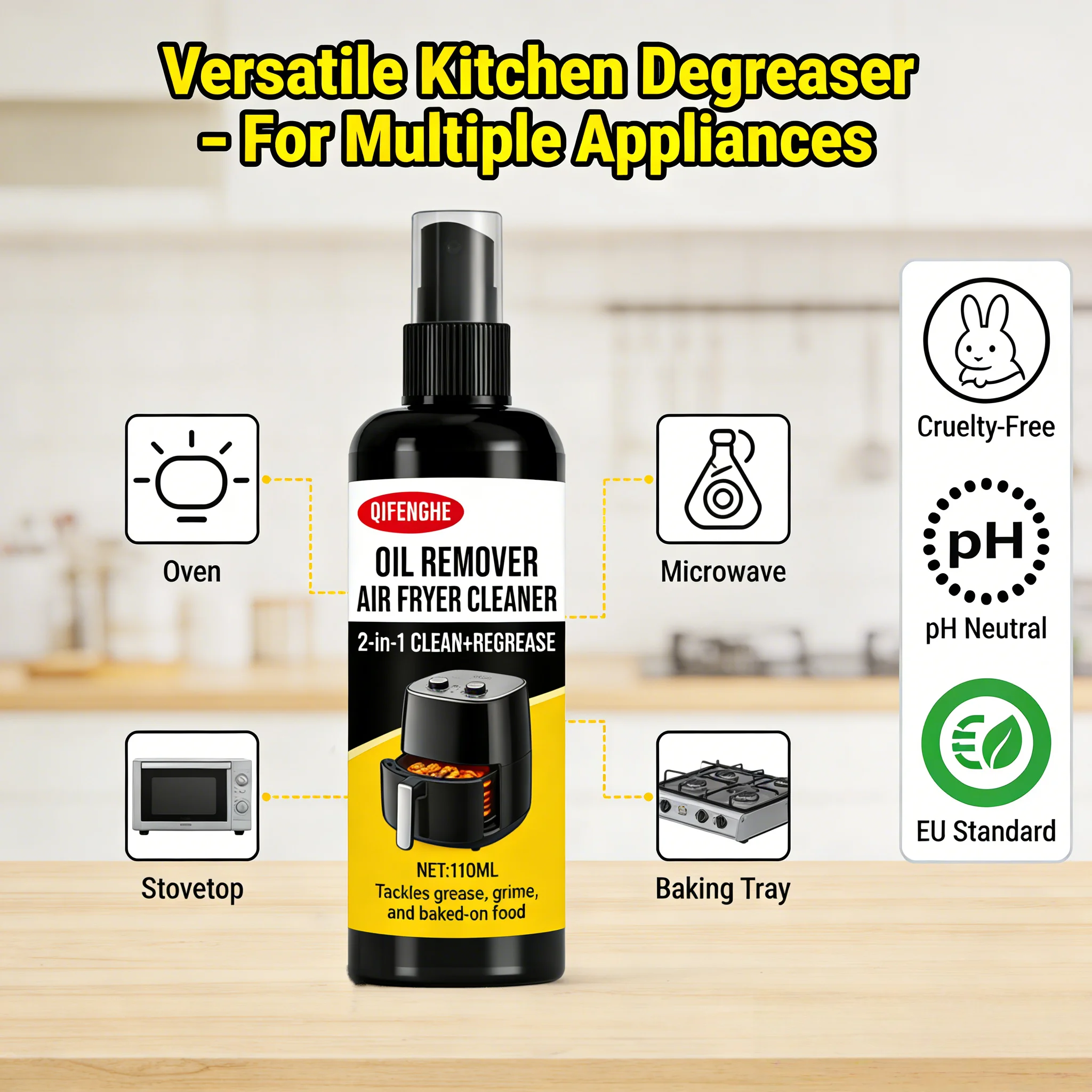 110ml Airfryer Reinigingsspray - Commercial Kitchen Grease Cleaner recensie en prijs