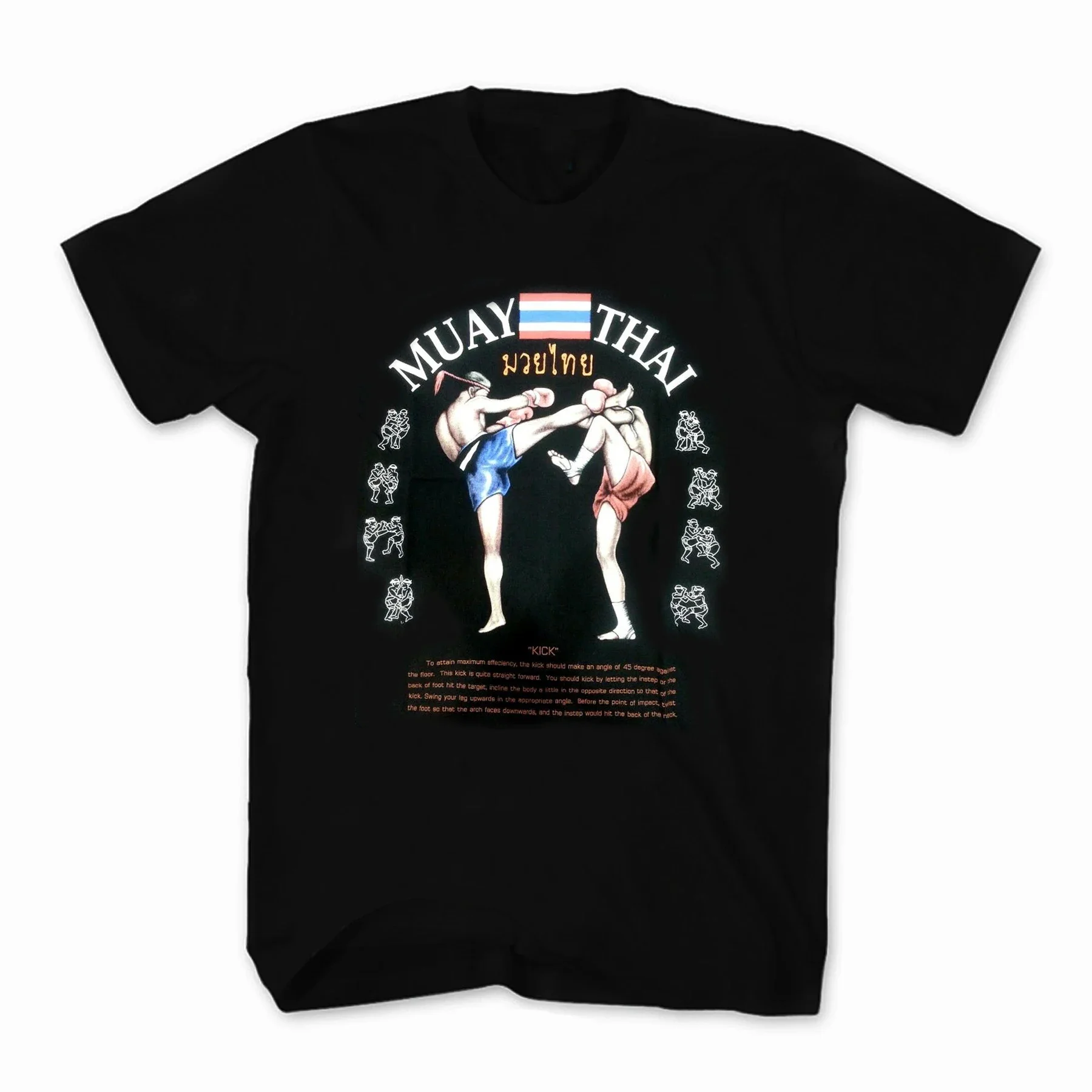 

Cheavyweight streetwear anime Cool Design Muay Thai Kick Fight T-Shirt. Summer Cotton Short Sleeve O-Neck Mens T Shirt New S-5XL