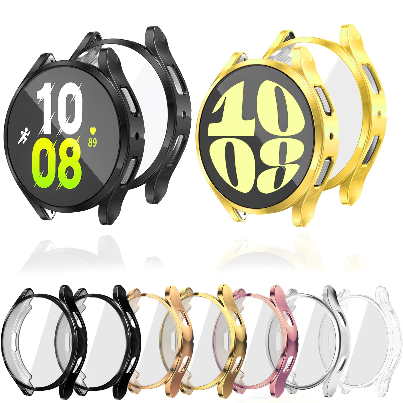 TPU Case for Samsung Galaxy watch 6 5 44mm 40mm Plated Screen protector all-around bumper Shell Galaxy watch 4 40 mm 44 mm cover