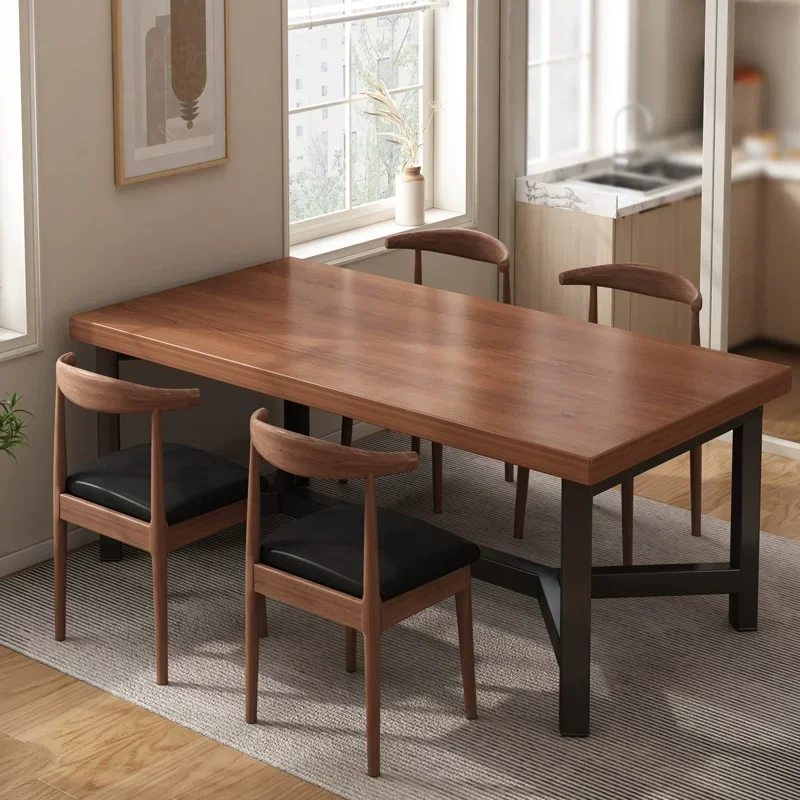 

Design Waterproof Wooden Dining Table High Family Vintage Center Home Dining Table Space Saving Mesas De Comedor Furniture