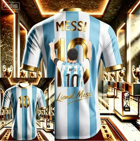 Kids Unisex Messi #10 Football Soccer Jersey Breathable Quick Dry Argentina Kid Sportswear Casual Training Fan Uniform T Shirt