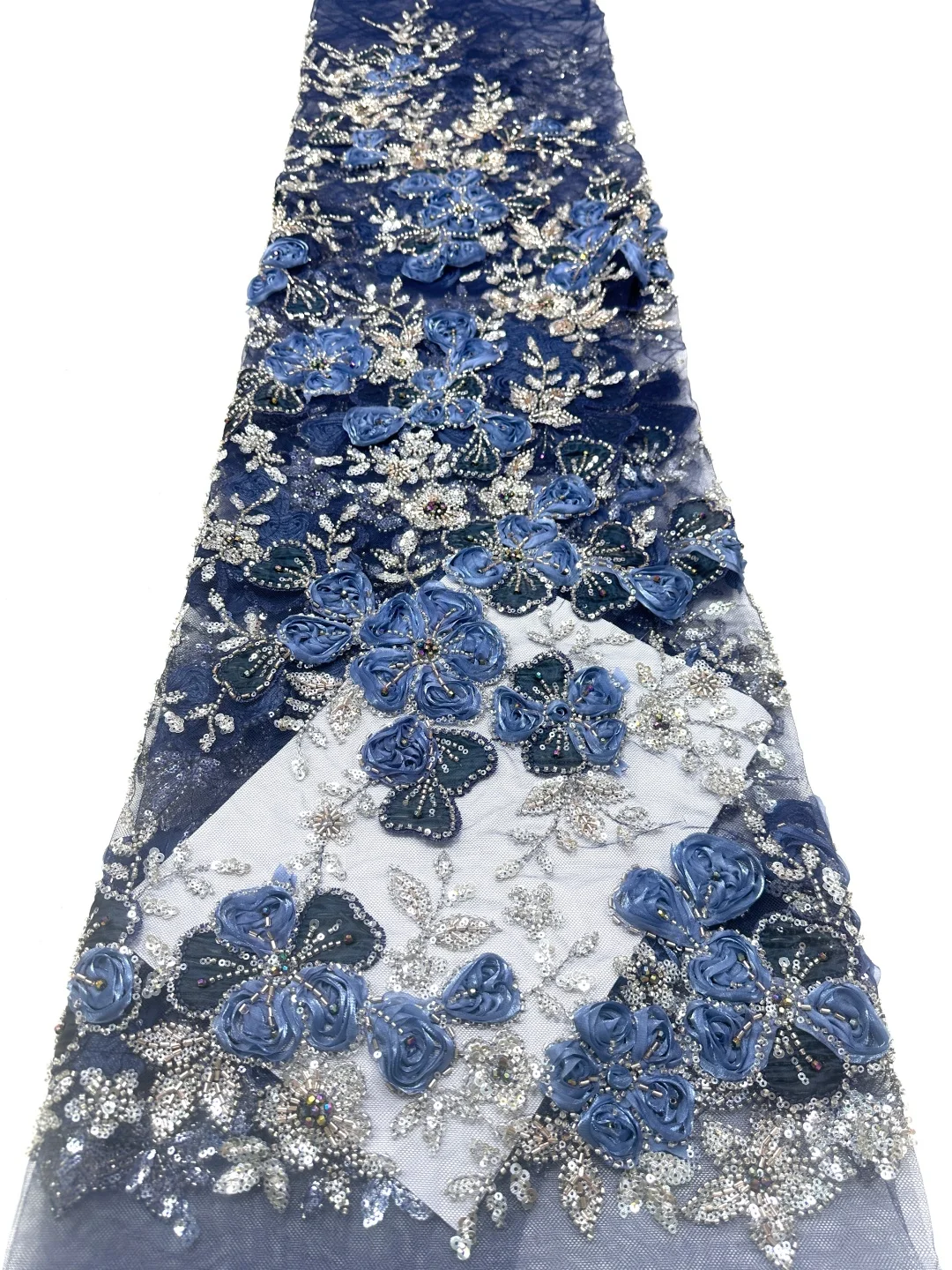 African Sequins Beaded Lace Fabric 2026 High Quality Flowers Embroidery French Nigerian Lace Fabric For Wedding