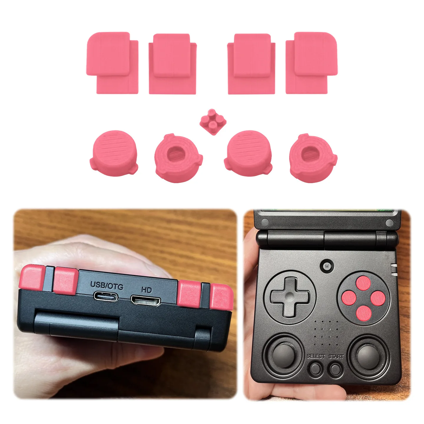 2026 Flat Trigger & ABXY Buttons For Anbernic RG34XXSP Colorful PLA= Replacement Kit Responsive Flat Design & Optimal
