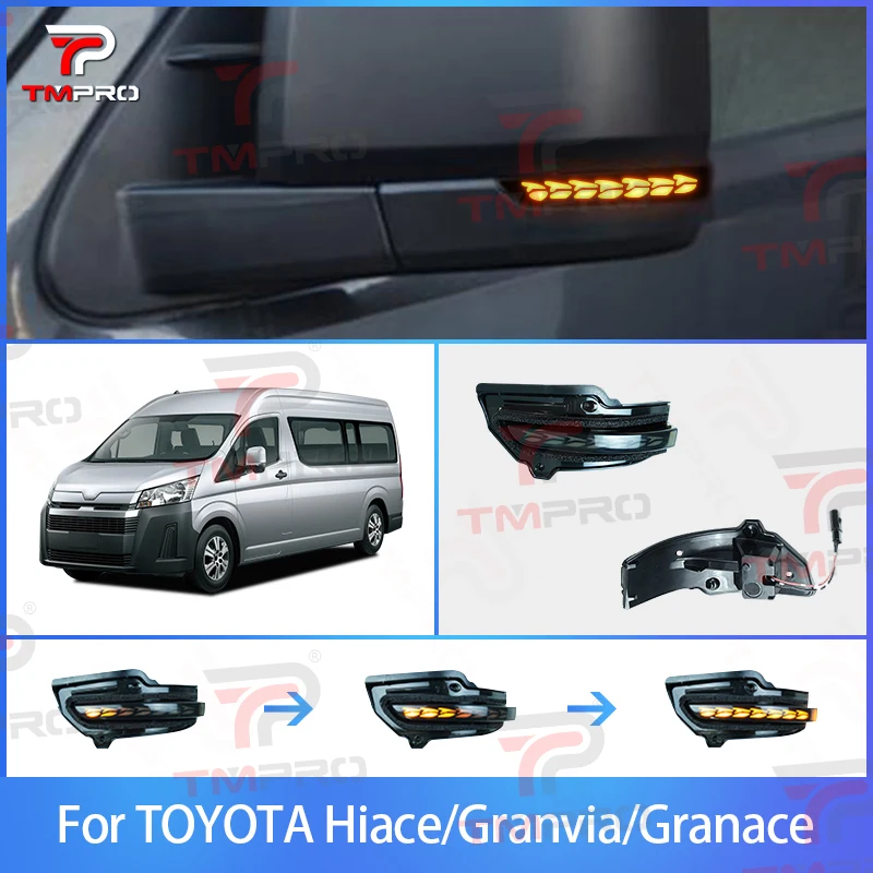 

Для Toyota HIACE 300, боковое зеркало, сигнал Granvia, мигалка Granace, зеркало заднего вида, ходовой свет, дневной свет, динамическое синее сканирование