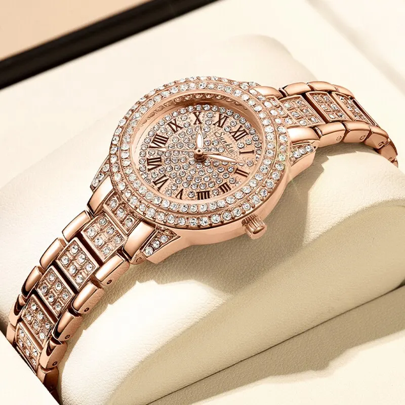 New Gold Women Watches Creative Steel Women Bracelet Wrist Watches Ladies Fashion Waterproof Female Relogio Feminino