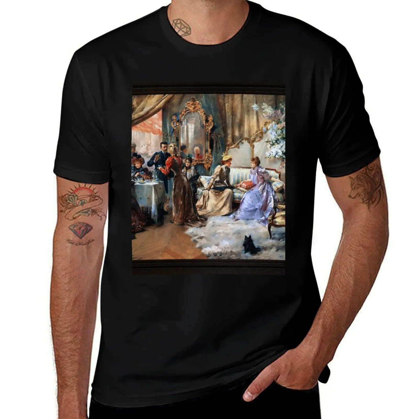 

Le Gouter Au Salon Du Peintre by Madeleine-Jeanne Lemaire Remastered Xzendor7 Classical Art Old Masters Reproductions T-Shirt
