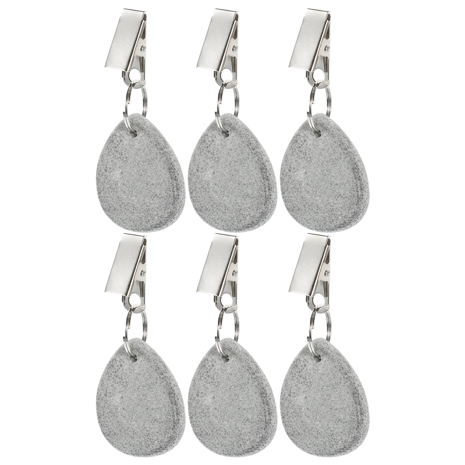 

6pcs Marble Pendant Tablecloth Weights Metal Clips Windproof Clamps Lightweight Portable Storage Classic Pattern