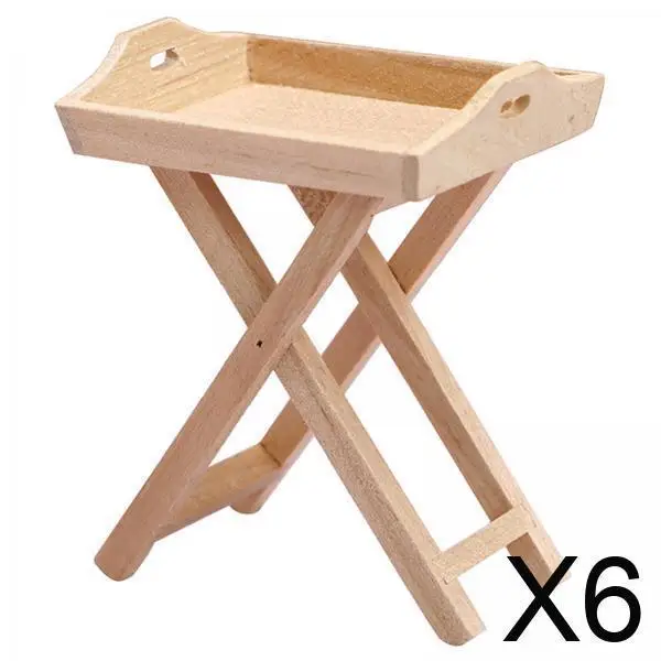 

1/12 Scale Mini Furniture Wooden Snack Dessert Rack Dinner Plate for Dollhouse Miniatures Living Room