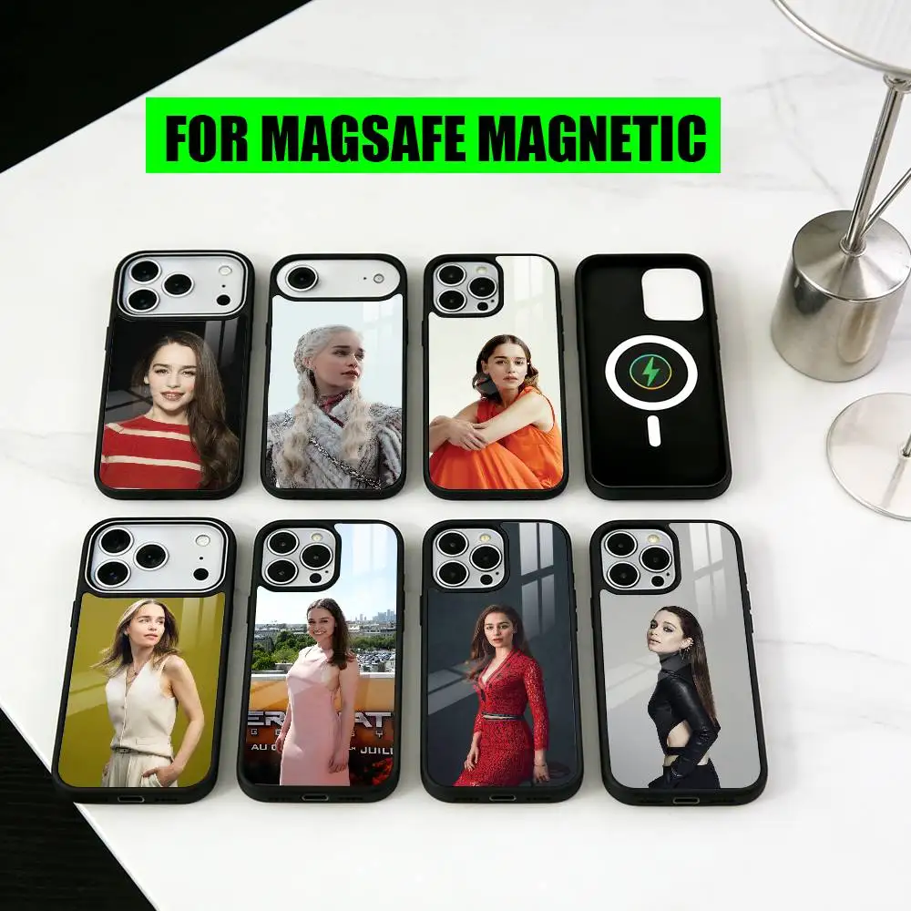 

E-Emilia C-Clarke-ES Phone Case For iPhone17,16,15,14,13,12,11 Plus,Pro Magnetic For Magsafe Wireless Charging
