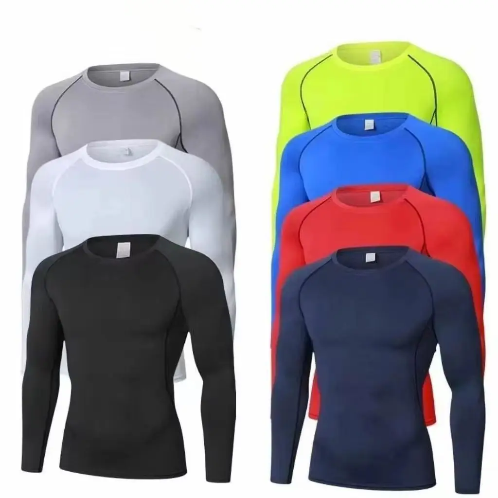Fitness Clothes Tights Men'S Quick-Drying Long-Sleeved Sports Underwear Suit Football Training Basketball Base Ski Four Seasons