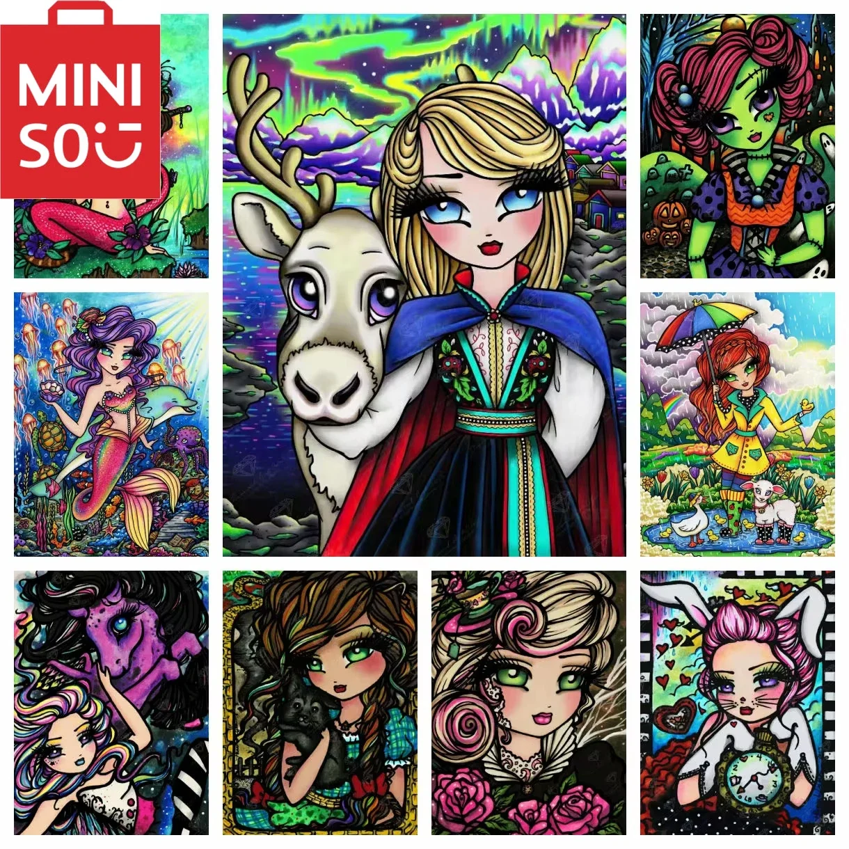 Oil Painting By Number Artistic Cartoon Home Decoration Painting Wall Bedroom Room Decor Gift Frameelss