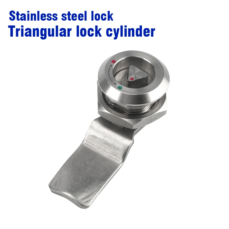 Non-standard MS705 stainless steel turn tongue lock triangle lock with logo distribution box lock trash can lock 304 stainless s