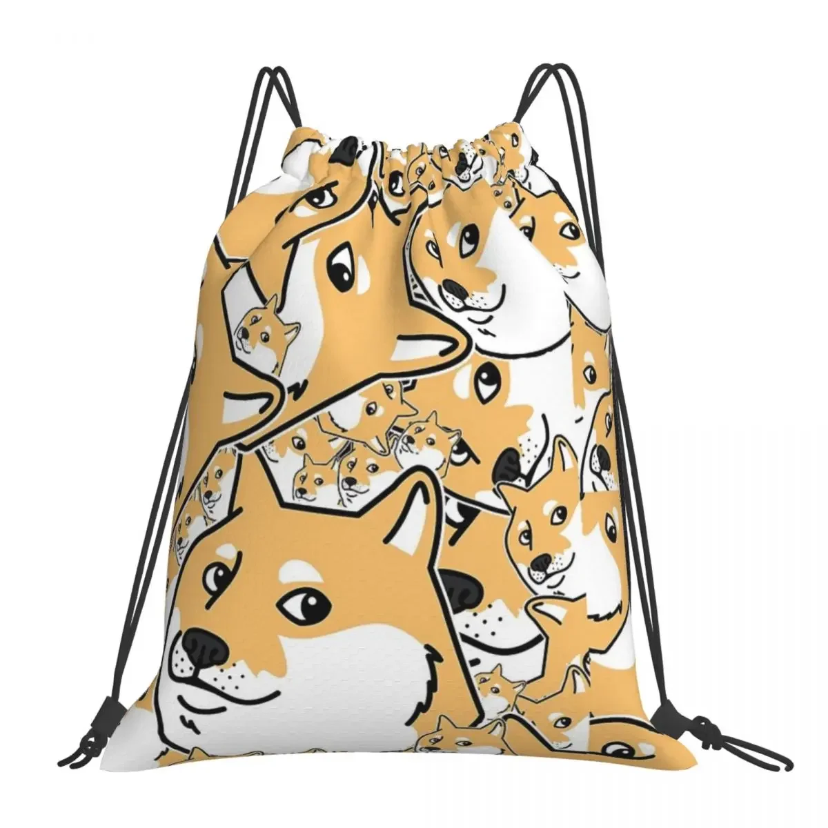 

Doge Shiba Inu Memes Backpacks Fashion Portable Drawstring Bags Drawstring Bundle Pocket Sports Bag BookBag For Travel Students