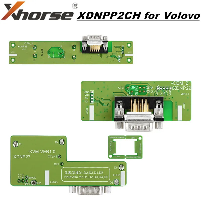 

Xhorse XDNPP2CH Adapters Solder-free for Volovo 3Pcs Set for VVDI MINI PROG and KEY TOOL PLUS