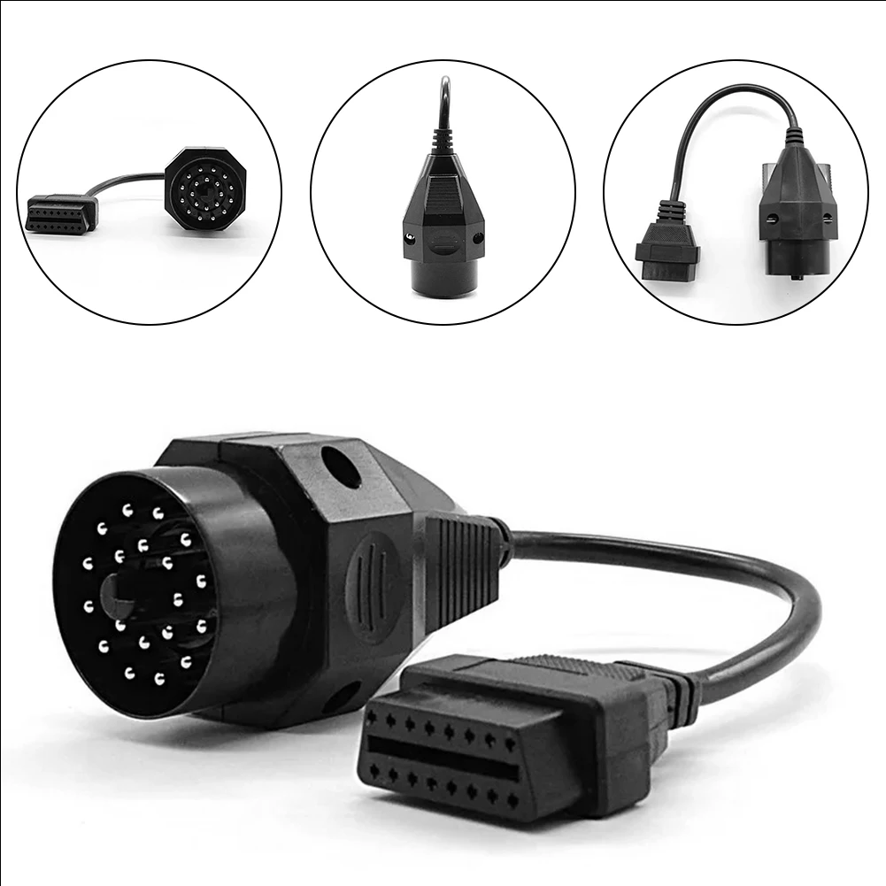 Car Maintenance 20-pin To 16-pin Adapter 25CM Length Black Color Easy To Use Efficient Diagnostic Scanning Long-term Performance