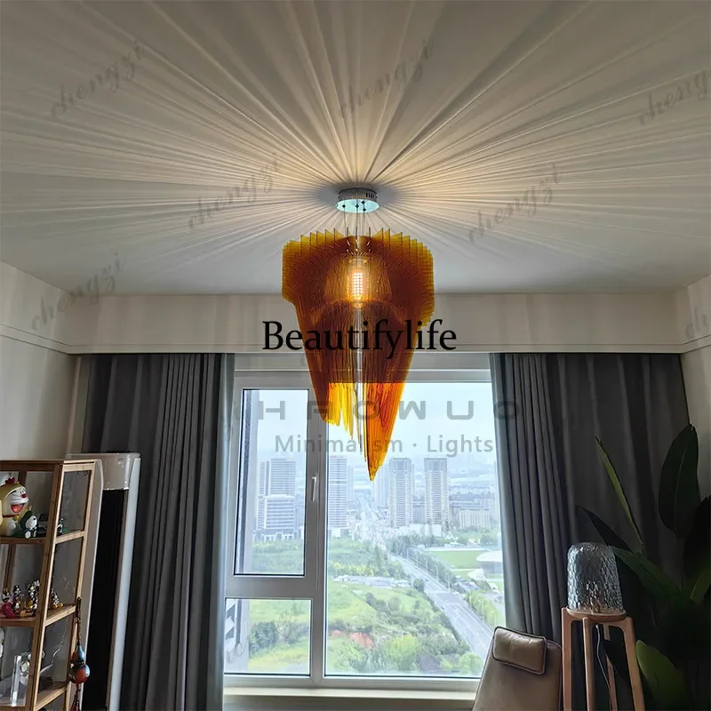 9344 Italian designer light luxury creative European staircase restaurant chandelier