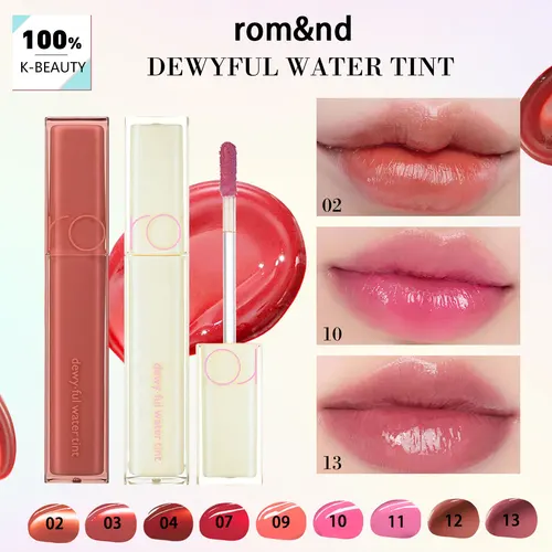 Rom&nd TINT DE AGUA DEWYFUL, Hidratante ligero, Brillo puro, Colores suaves para uso diario, Brillo, Colección festiva, K-Beauty, Maquillaje coreano