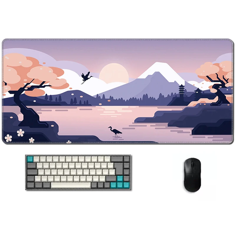 Gaming Mouse Pad 900x400 Pastel Fuji Office Carpet Large Gamer Mousepad Speed Cute Desk Accessories Laptop Table Kawaii Deskpad