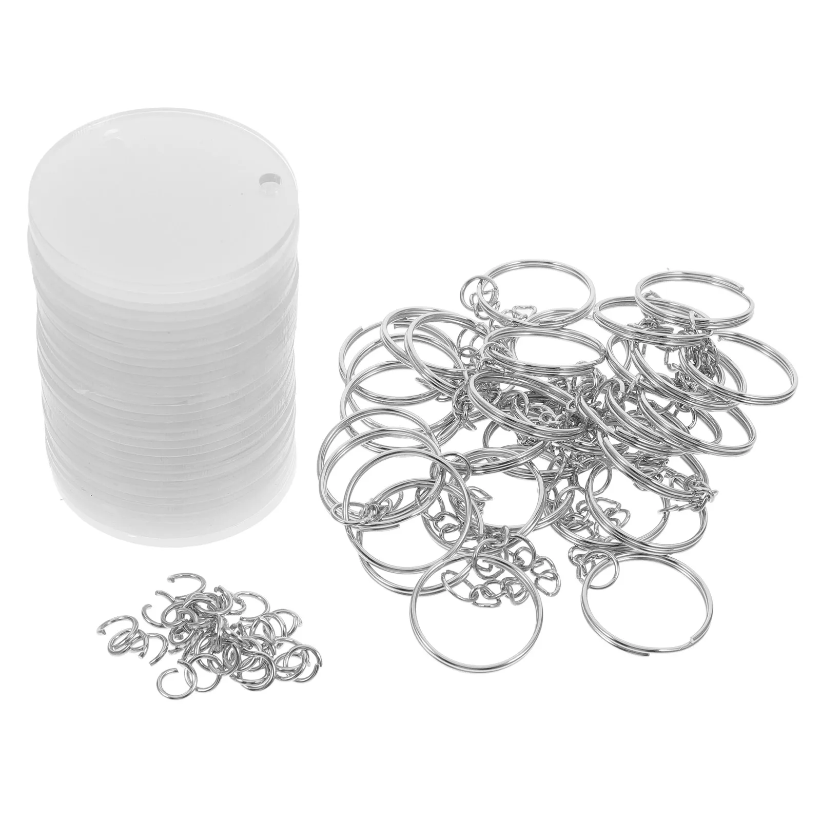 

Набор для творчества: 30 акриловых заготовок для брелоков, прозрачные кольца для ключей, подвески, материалы для изготовления украшений, аксессуары для ключей ручной работы