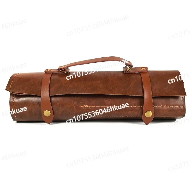 

Genuine Leather Kitchen Knife Storage Bag - 3.5" & 8" Professional Chef Case Portable Universal Backpack Holder