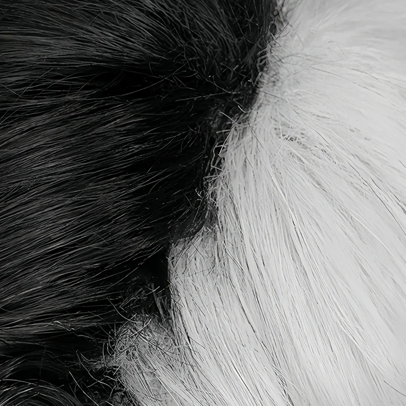 Peluca de Cosplay de Luna Snow para mujer, 30cm, pelo corto blanco y negro, pelucas sintéticas resistentes al calor de Luna Snow, accesorios para disfraz de Halloween