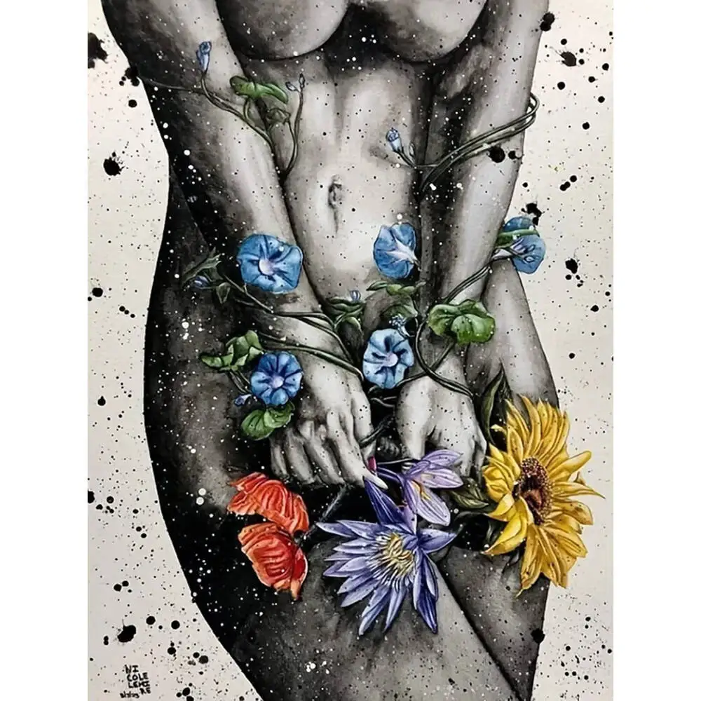 Neue Diamant Mosaik Frauen Porträt Blumen Landschaft Voll Platz Runde Diamant Malerei Wohnkultur Geschenk