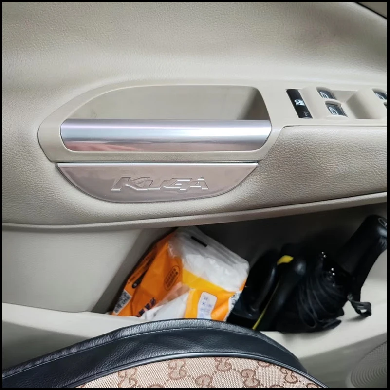 Car Styling For Ford Escape 2013-2018 Kuga Front Door Handle Armrest Storage Box Cover Trim Decoration Auto Parts Accessories view 4