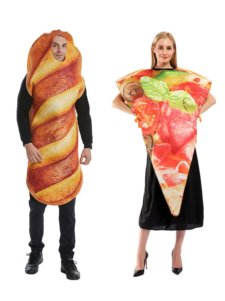 

loween Crazy Costume Par Bread Pizza Dr up Cany Annual Exhibition Funny Food Stage Performance Women's Ethnic Wear