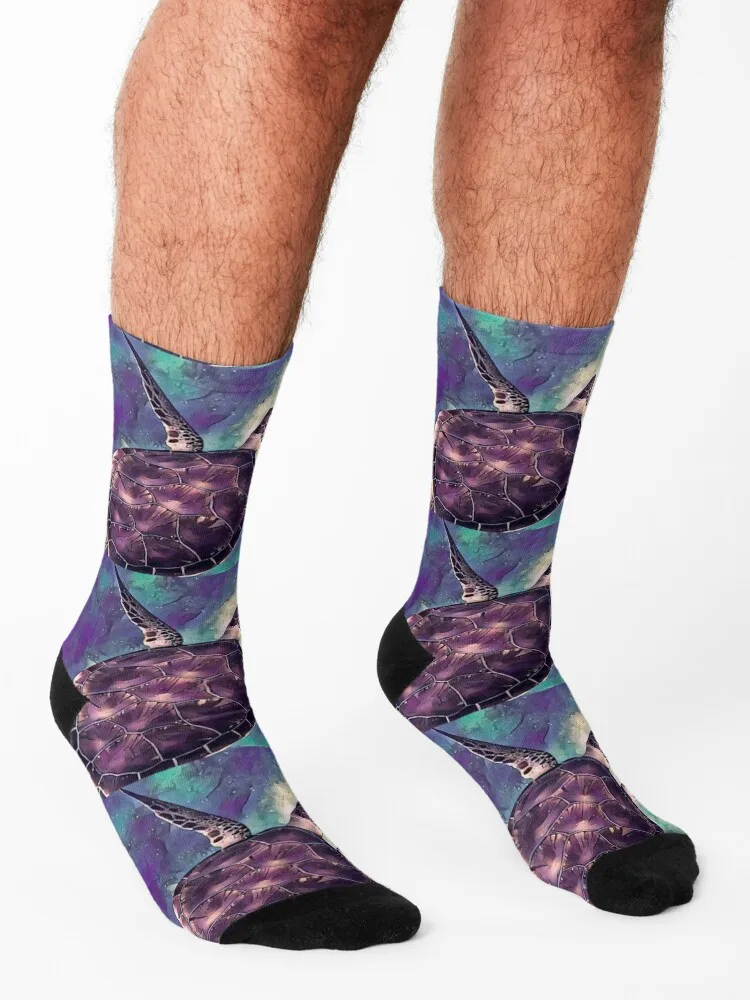 Turtle blue painting Socks ankle hiphop man gym Socks Ladies Men's