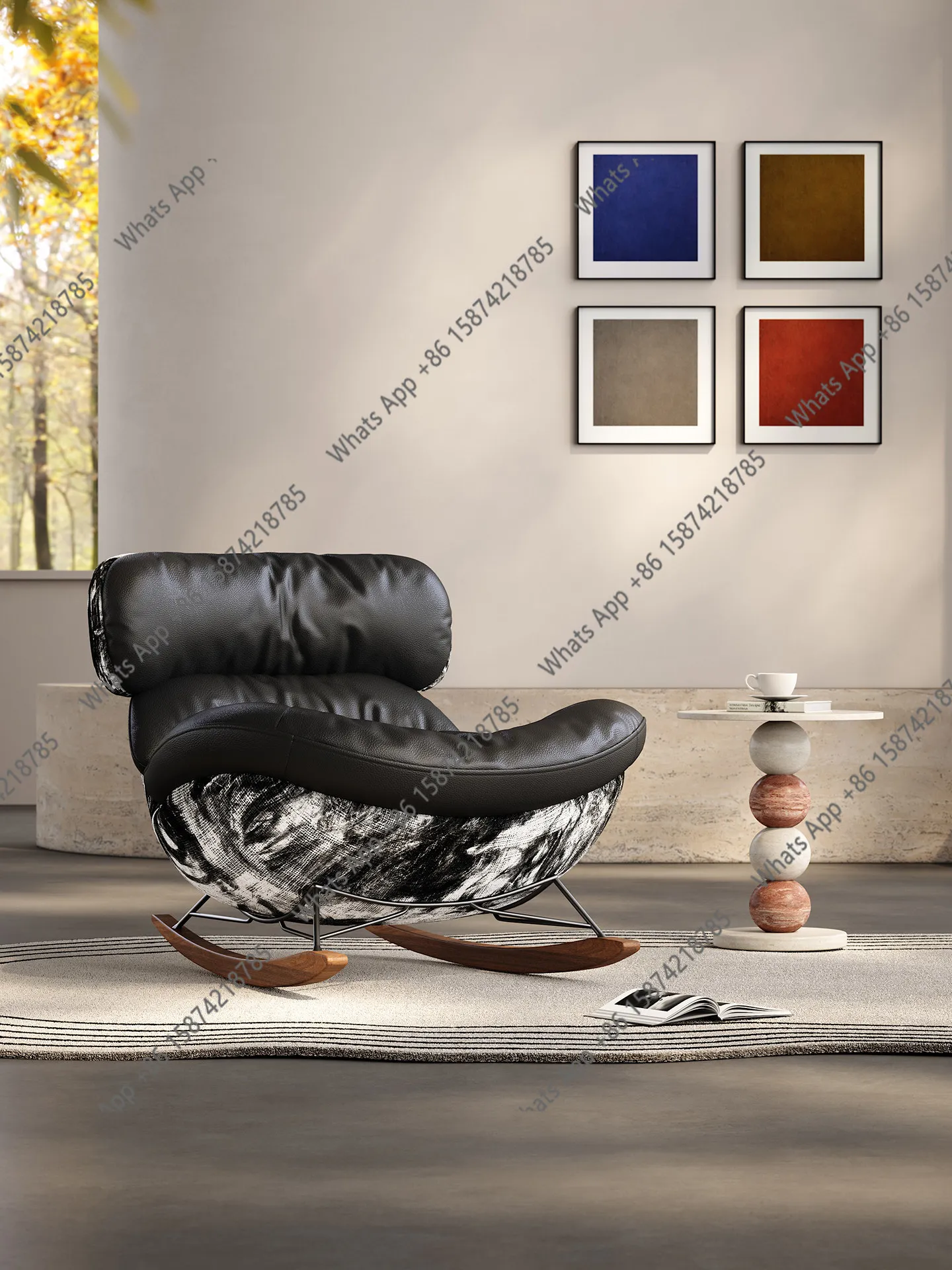 

Italian light luxury rocking chair living room home balcony sleeping recliner modern simple leisure single sofa lazy