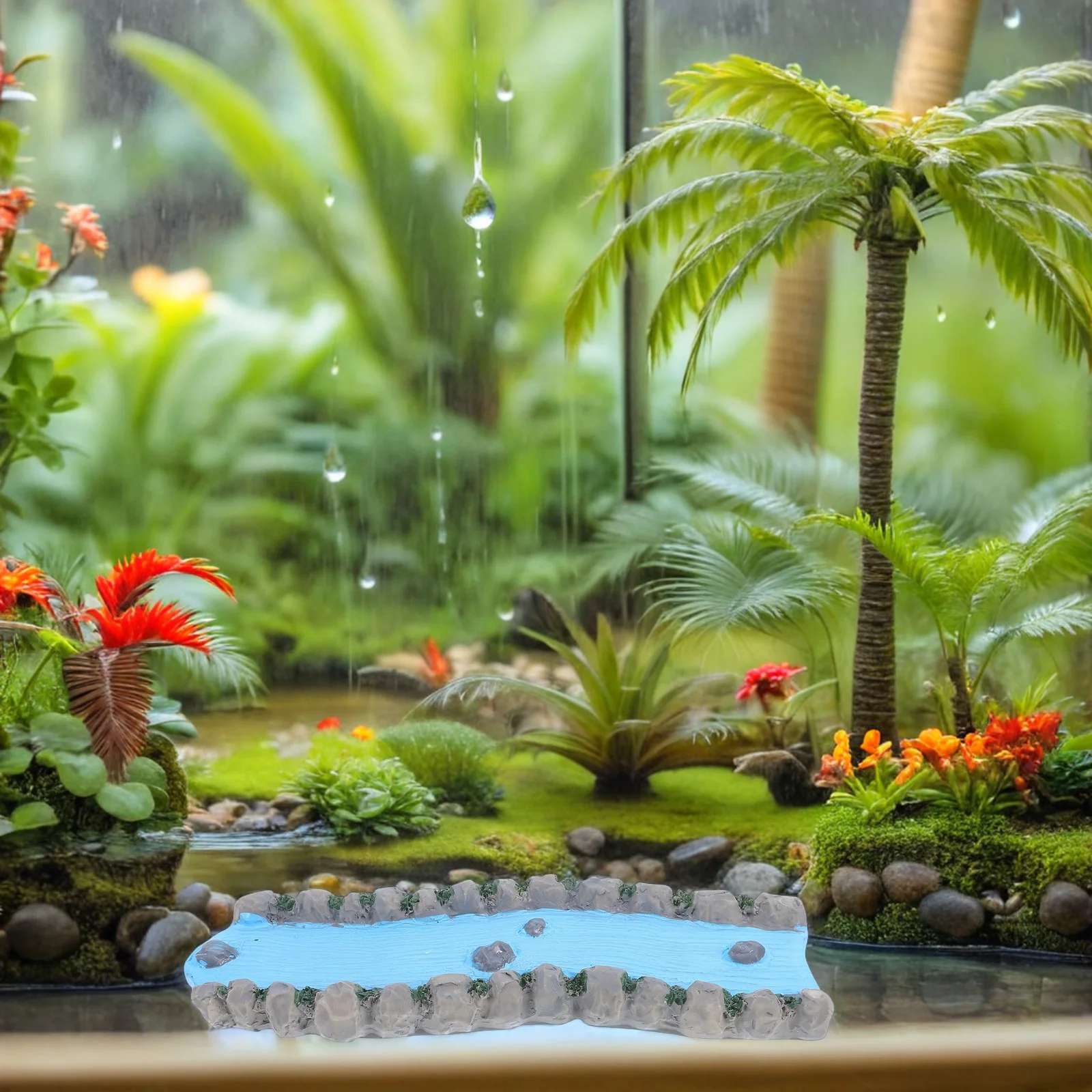 

3pcs Resin Miniature River Decor Micro Landscape Water Creek For Desktop Therapy Room Fairy Garden Stream, Sand Water Display,