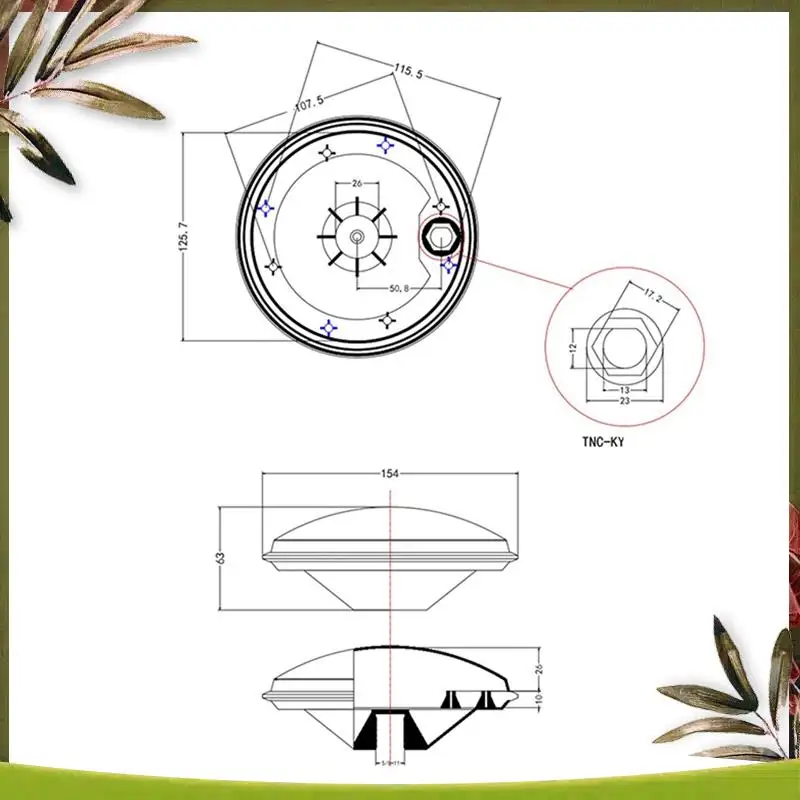 New-GNSS Antenna Shell GPS GLONASS BDS S-BAND High-Precision RTK GNSS Antenna Shell Silicone Ring Test Equipment Tools