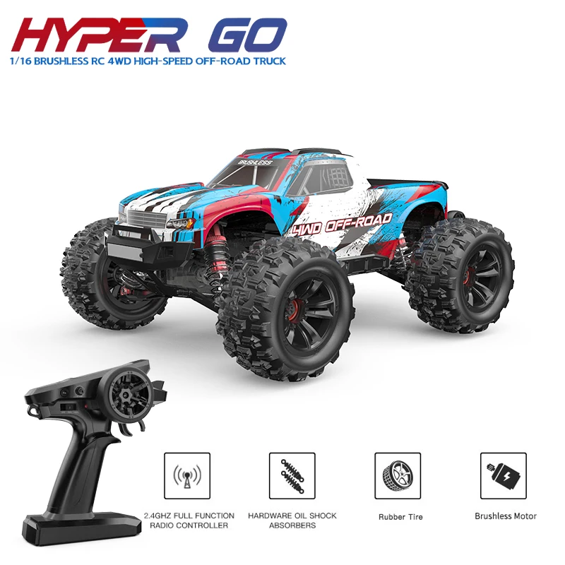 MJX Hyper Go 성인용 RC카, 브러시리스 고속 4WD 리모컨 오프로드 트럭, 대형 휠 트럭, 16208/16209/16210