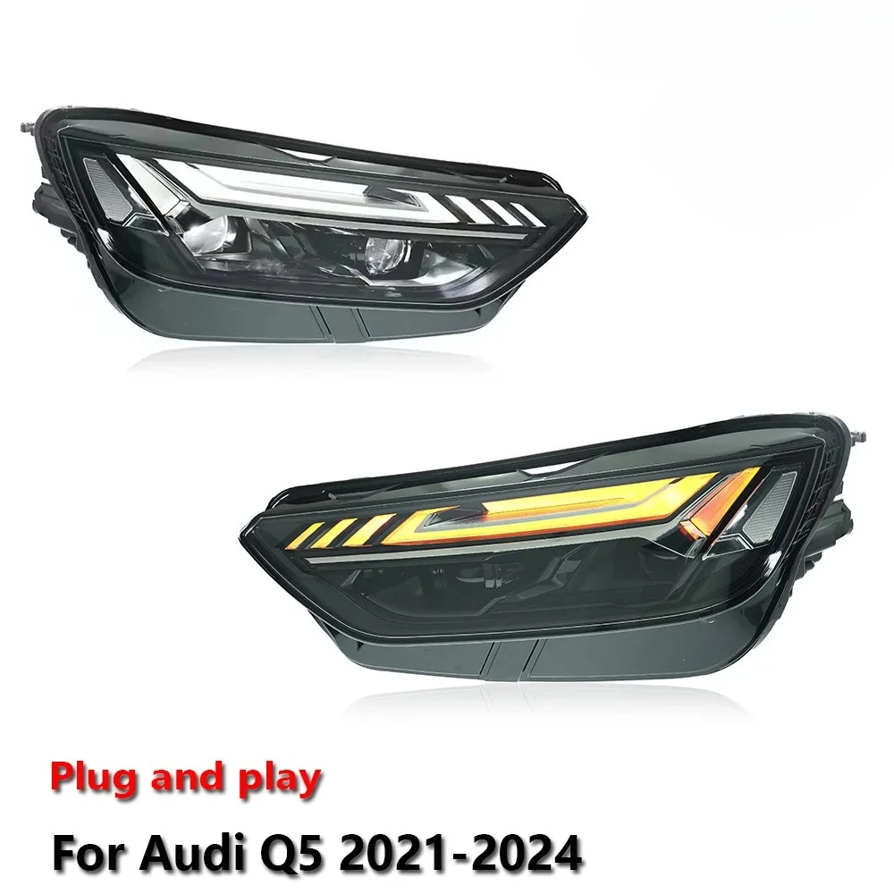 

Car LED Headlight Assemblies For Audi Q5 2021-2024 Fog DRL Brake Turn Signal Lamp Plug And Play
